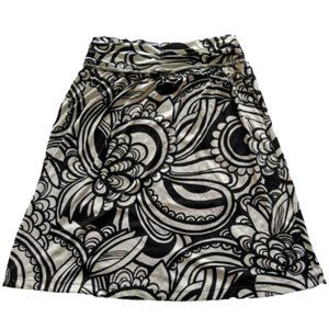 👗Jonathan Martin Black/White A-Line Midi Skirt (Size: L)👗